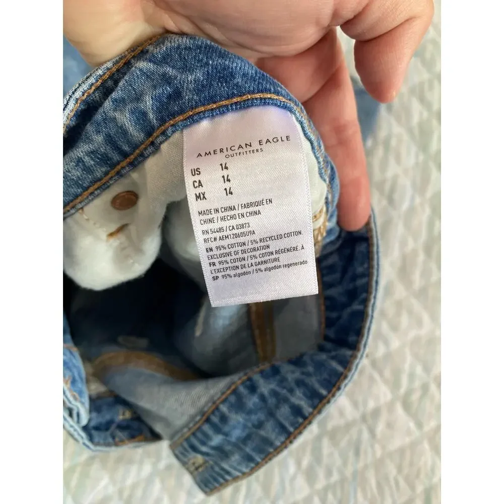 American eagle Women's High Waisted Denim Shorts Size 14